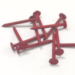 Red baking paint large flat head, smooth shank, diamond point iron clout nail BWG10X1-1/2” 3.4X38MM