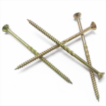 Galvanized Yellow zinc plating Countersunk head with Anti-slip gear  Chipboard screw  Fiberboard screw M4.6X100MM