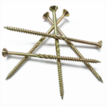 Galvanized Yellow zinc plating Countersunk head with Anti-slip gear  Chipboard screw  Fiberboard screw M4.6X100MM