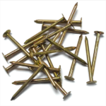 Galvanized Yellow Colored zinc plating large flat head, smooth shank, diamond point iron clout nails BWG11X1-3/4” 3.0X45MM